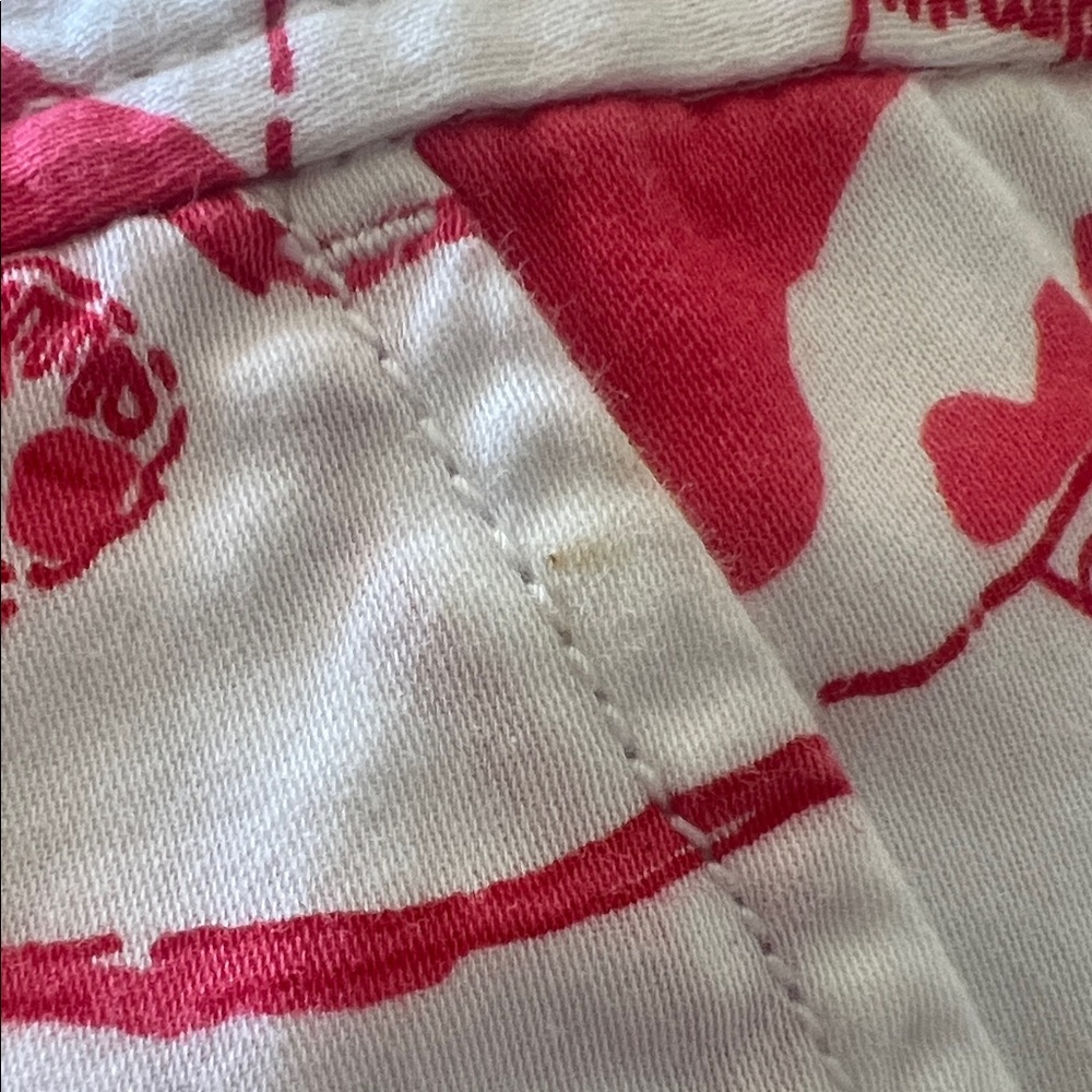 Lilly Pulitzer Spin the Bottle Party Print Pink Red White Chino Shorts Sz 2 - Picture 10 of 11